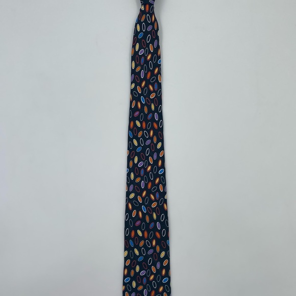 Christian Dior Men's Tie with Multicolor Oval Pattern - Picture 1 of 4